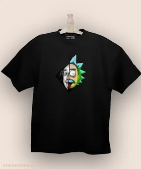 تیشرت لش مردانه و زنانه طرح ریک اند مورتی و انیشتین