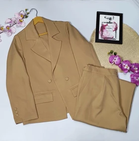 ست کت و شلوار مدل رها کد 50267 (نسکافه ای)