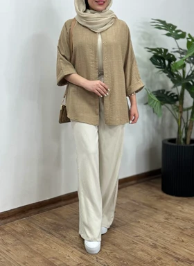 تونیک مانتویی دکمه مخفی پارمین