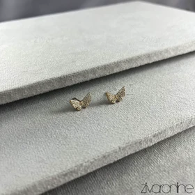 گوشواره زنانه مدل پروانه تمام نگین 20390