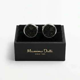 دکمه سردست لاکچری طرح کنده رومن برند Massimo dutti (مشکی)
