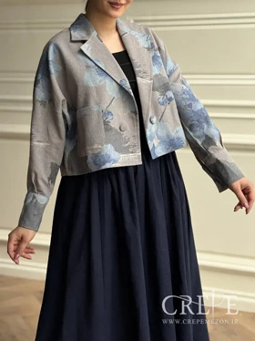 کراپ دامن لینن گل‌دار