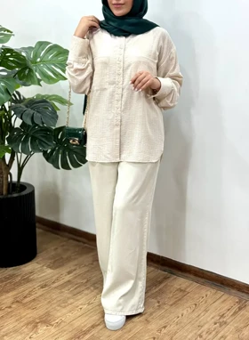 تونیک مانتویی دکمه دار شمیم