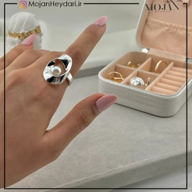 انگشتر زنانه آبکاری نقره رنگ ثابت کد ta10001