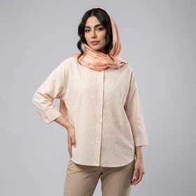 شومیز زنانه راه راه نگین‌دار