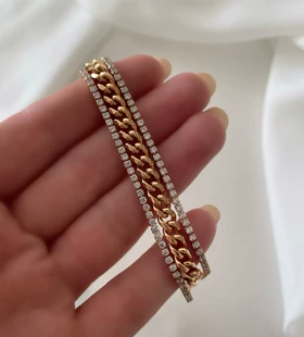 دستبند سه لاین تنیسی و کارتیر ژوپینگ