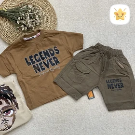 تیشرت شلوارک پسرانه کتان مدل LEGENDS مناسب 1 تا 8 سال