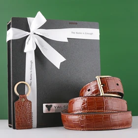 ست هدیه مردانه چرم یلسان مدل کایا کد NHL-GC-066 (عسلی)