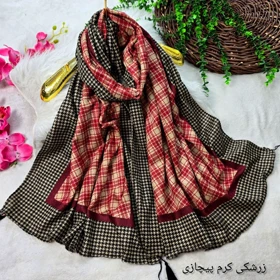 شال موهر مخملی تراکم بالا و دور دوخت