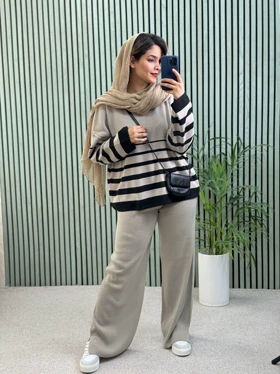 ست مانتو شلوار بافت