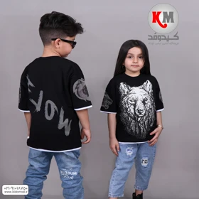 تیشرت تک اسپرت نگین‌دار مدل گرگ