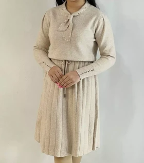 پیراهن بافت گرماژ بالا کراواتی کد 5513