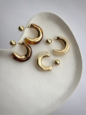 گوشواره رزینی نیم دایره پاییزی