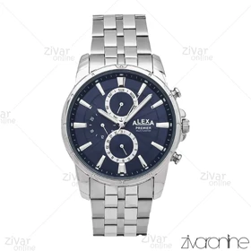 ساعت الکسا پریمیر A0103 مردانه سه موتوره سیلور صفحه سرمه ای 106154