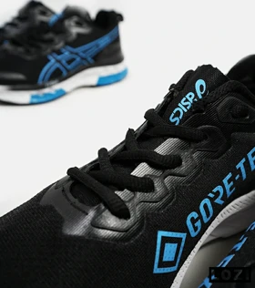 کفش کتانی مردانه مشکی آبی ASICS GORETEX