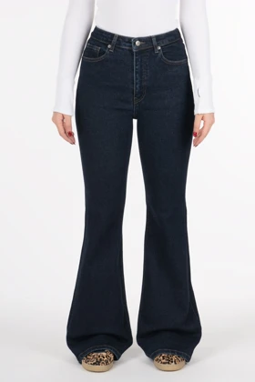 شلوار جین زنانه بوت‌کات فلکس(کشی) آبی خام شور رویال جین Royal Jeans