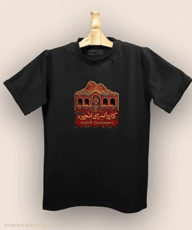 تیشرت مردانه و زنانه طرح کاروانسرای انجیره تلفیق با هنر فرش ایرانی