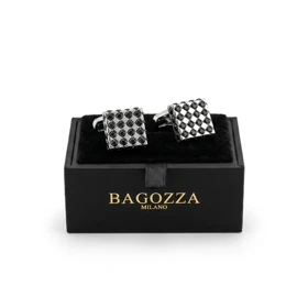 دکمه سردست لاکچری طرح باگت مخراج کاری برند Bagozza (نقره ای)