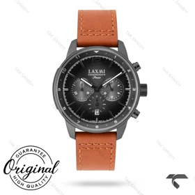 ساعت لاکسمی 8161-4 نوک مدادی بند چرم قهوه ای Laxmi-9251-G