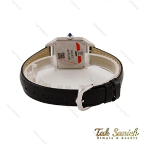 ساعت کارتیه سانتوس دومونت زنانه سیلور مشکی دورنگین Cartier-5678-L