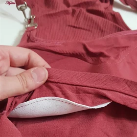 کراپ تاپ زنانه مدل بند زنجیری زرشکی کد 4792