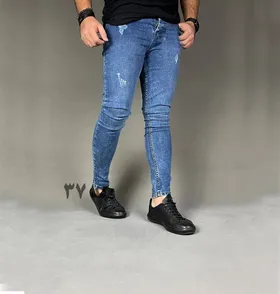 شلوار جین کشی آبی