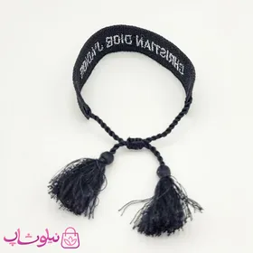 دستبند دخترانه پارچه ای کریستین دیور رنگ مشکی