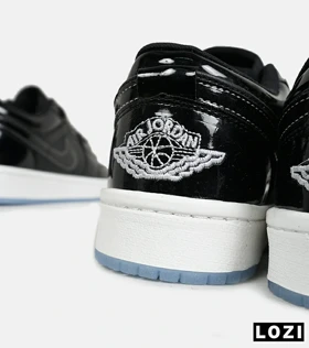 کفش کتانی مردانه و زنانه مشکی سفید ورنی NIKE jordan 1