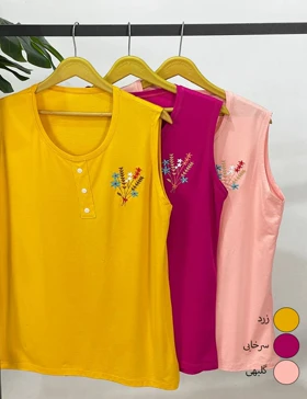 تاپ سه دکمه گلدوزی گل کد : 0332