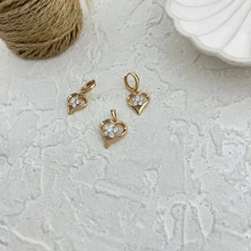 نیم ست زنانه قلب نگین‌دار ژوپینگ، ظرافت در اوج زیبایی