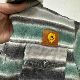 کت تک بچه گانه کتان داخل خز ببعی طرح لبخند