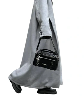 کیف دوشی زنانه مشکی آویز پاپیون دار