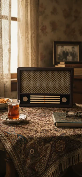 رادیو قدیمی تزئینی چوبی