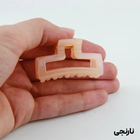 کلیپس دخترانه مدل مستطیلی کوچک دو رنگ (نارنجی)