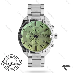 ساعت کرست مردانه 6312-3 فول تایم استیل صفحه سبز Crest-10960-G