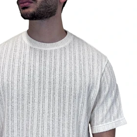 تیشرت یقه گرد حصیری ZARA