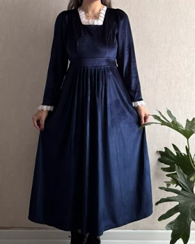 پیراهن مخمل یقه خشتی