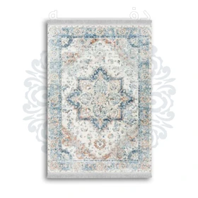 *جدید* فرشینه از جنس پارچه شانل مخمل ترک طرح فانتزی برند دفه کد 1648