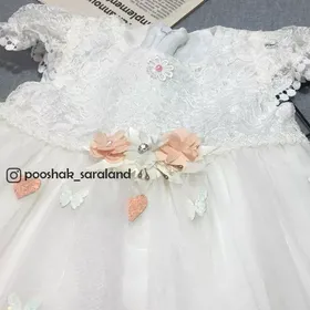 سارافون مجلسی نوزاد دخترانه گل‌دار