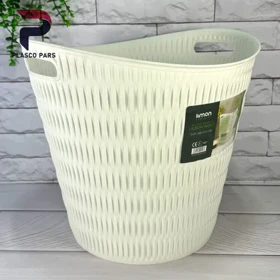 سبد رخت گرد بامبو لیمون