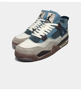 کتانی جردن 4 آبی مدل 1 رترو اصل ساق‌دار Nike air jordan 4