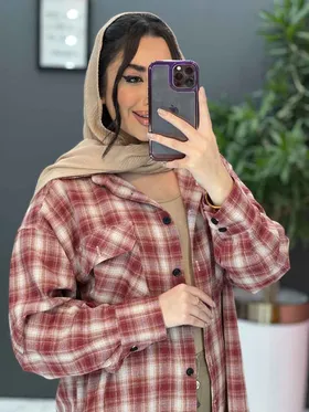 مانتو چهارخونه دو جیب