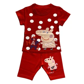 ست تیشرت و شلوارک دخترانه مدل پپا پیگ کد 2042