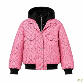 کاپشن ترکیبی زیپ و دکمه Gucci