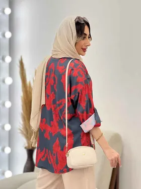 شومیز طرح دار تک جیب صنم