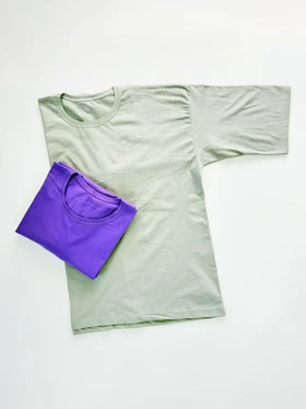 تیشرت نخ پنبه یقه گرد ساده باکسی