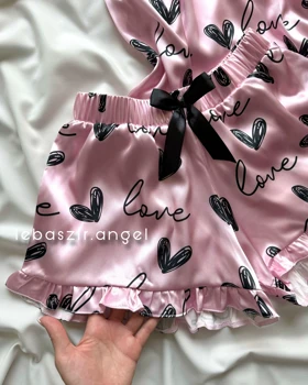 تاپ و شلوارک ساتن