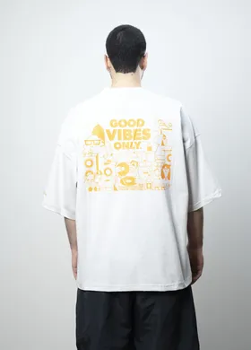 تیشرت مدل GOOD VIBES طوسی روشن برند دارسی DARC