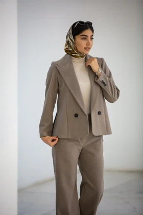 کت زنانه یقه بلیزر بغل چاک