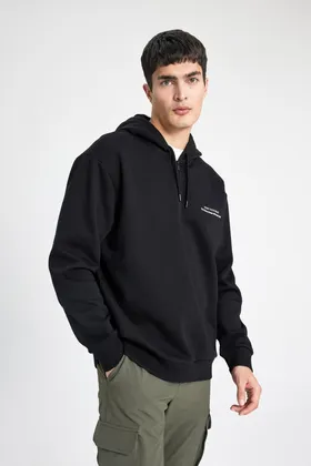 سویشرت سایز بزرگ سرپوش دار B4804AX24SP